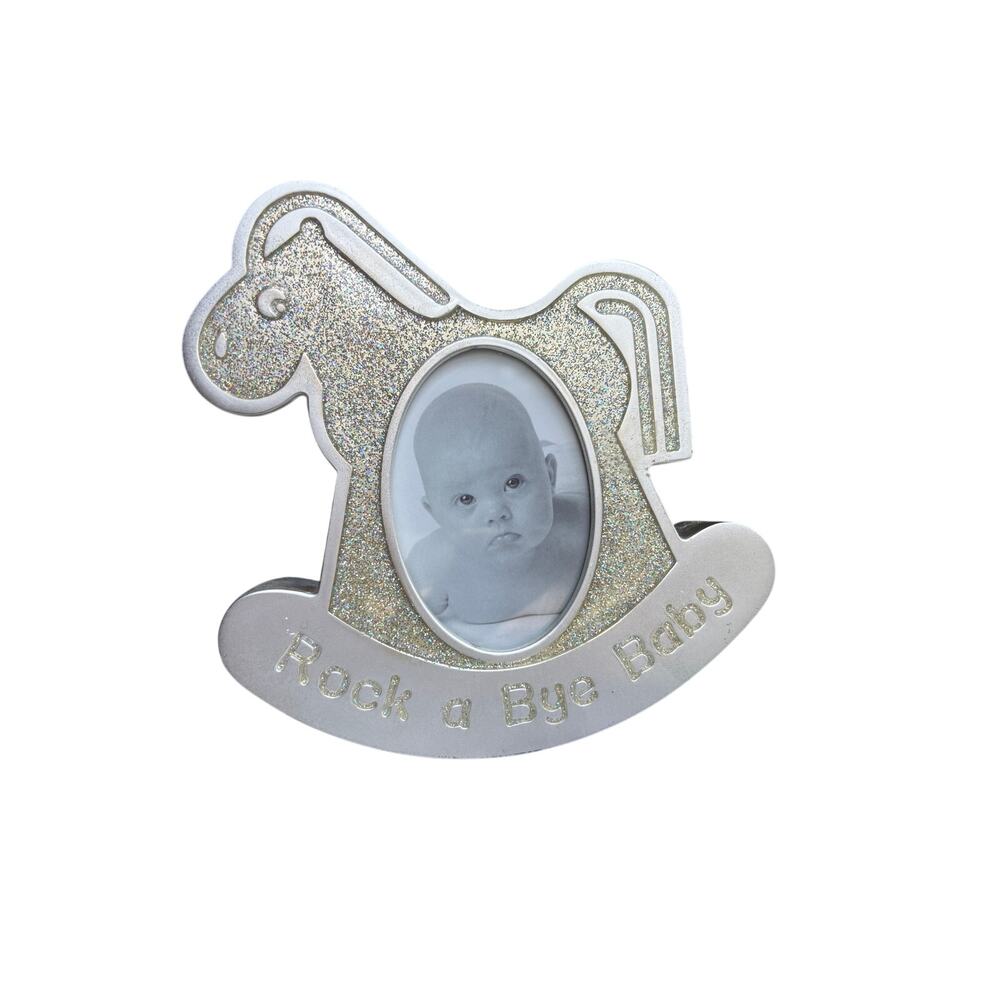 NWT Royal Limited Silver Rock a Bye Baby Rocking Horse Photo Frame w/ Box